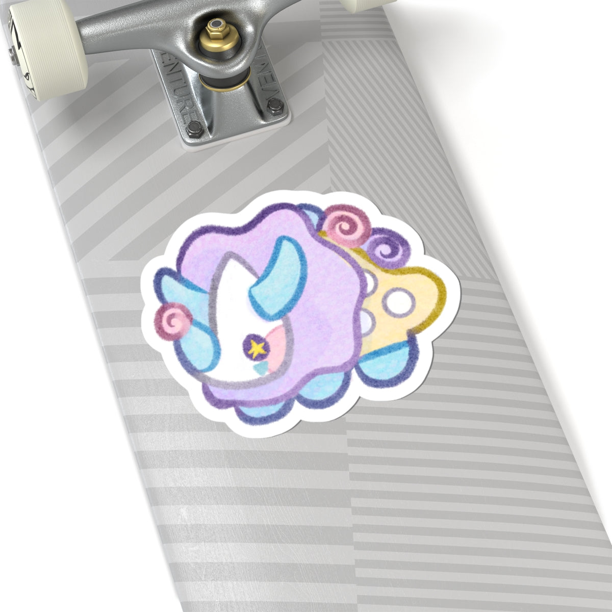 Funceratops Clown Triceratops Circus Kawaii Cutie Die-Cut Vinyl Sticker 4in
