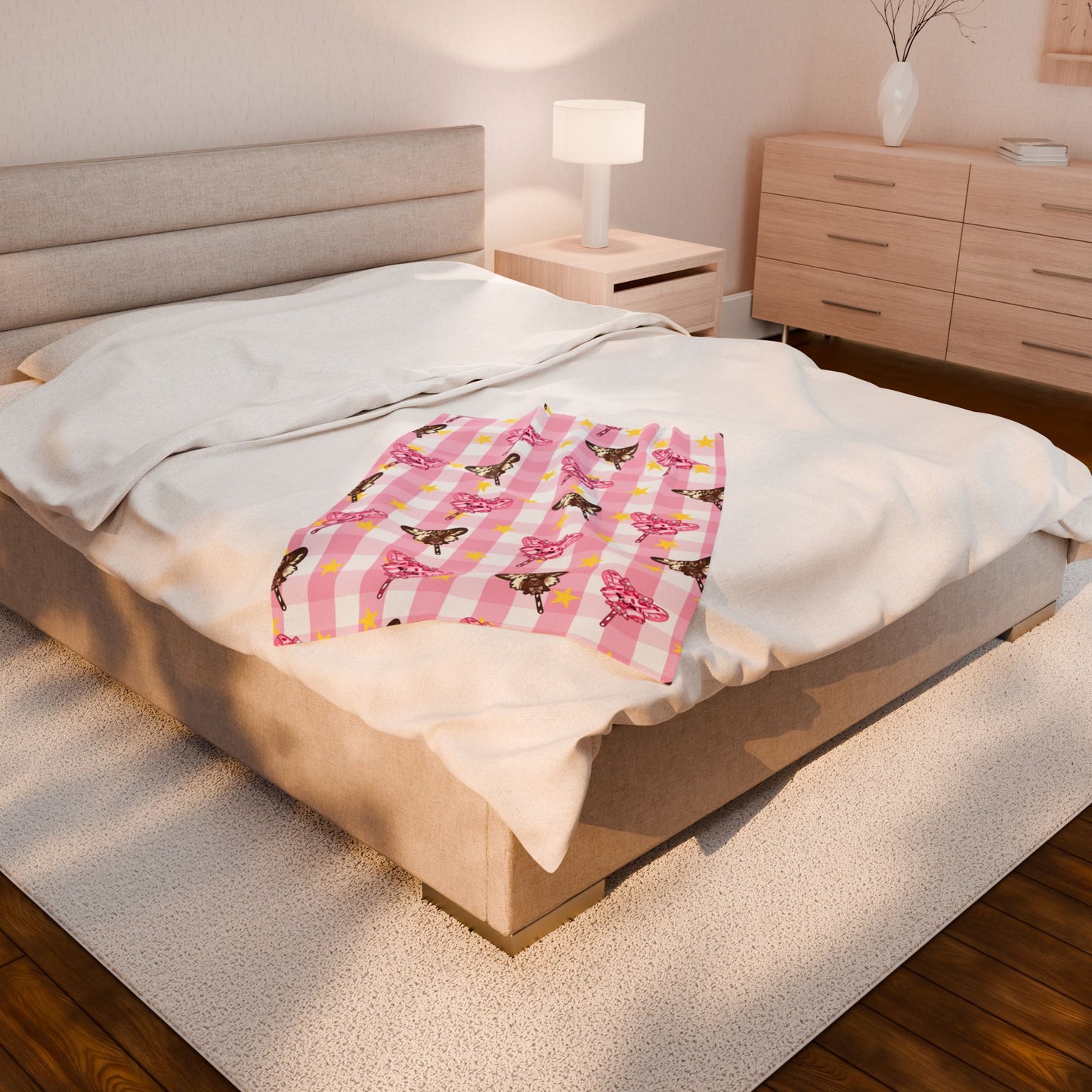 Cake Pup Pink Fuzzy Blanket Pastel Dessert Circus Theme Kawaii Home Decor Clowncore Blankie Lightweight Soft