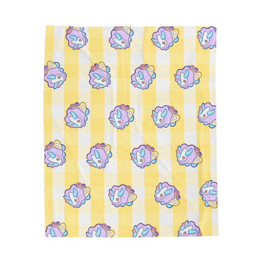 Funceratops Fuzzy Blanket Pastel Circus Theme Kawaii Home Decor Clowncore Blankie Triceratops Dinosaur