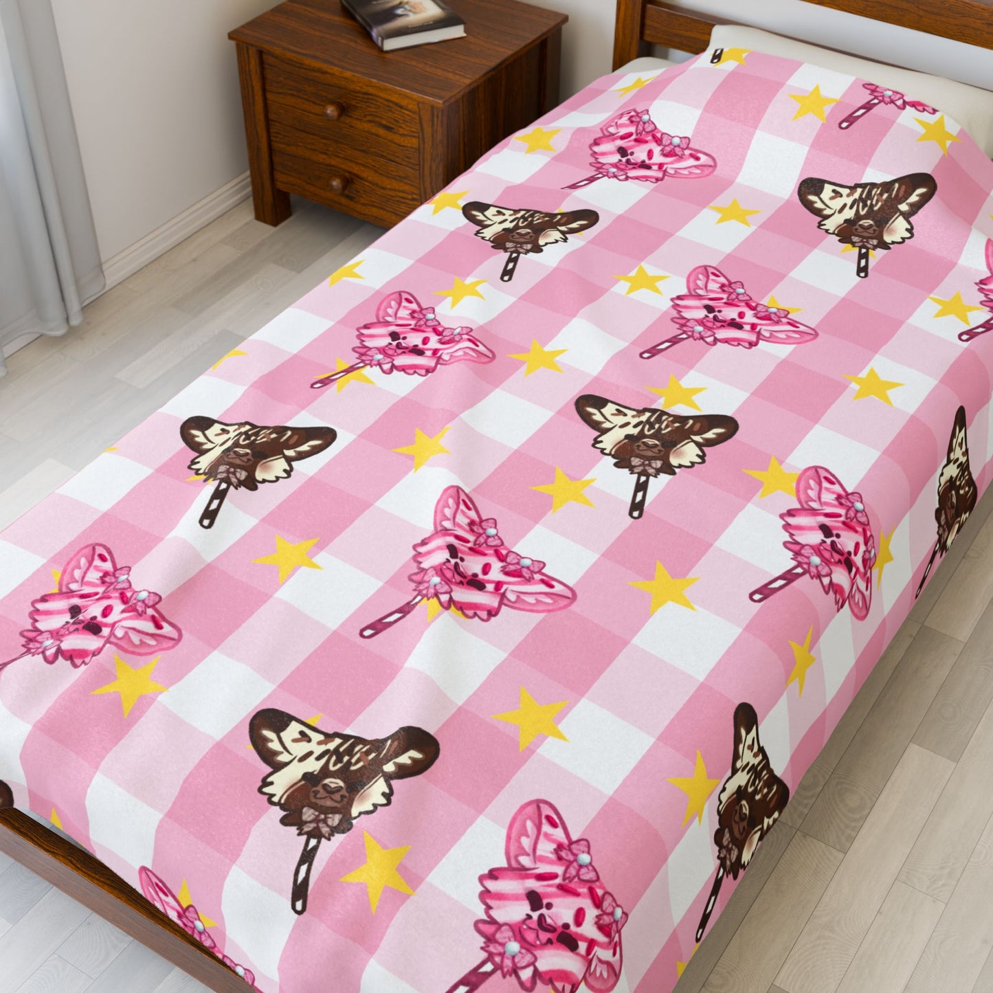 Cake Pup Pink Fuzzy Blanket Pastel Dessert Circus Theme Kawaii Home Decor Clowncore Blankie Lightweight Soft