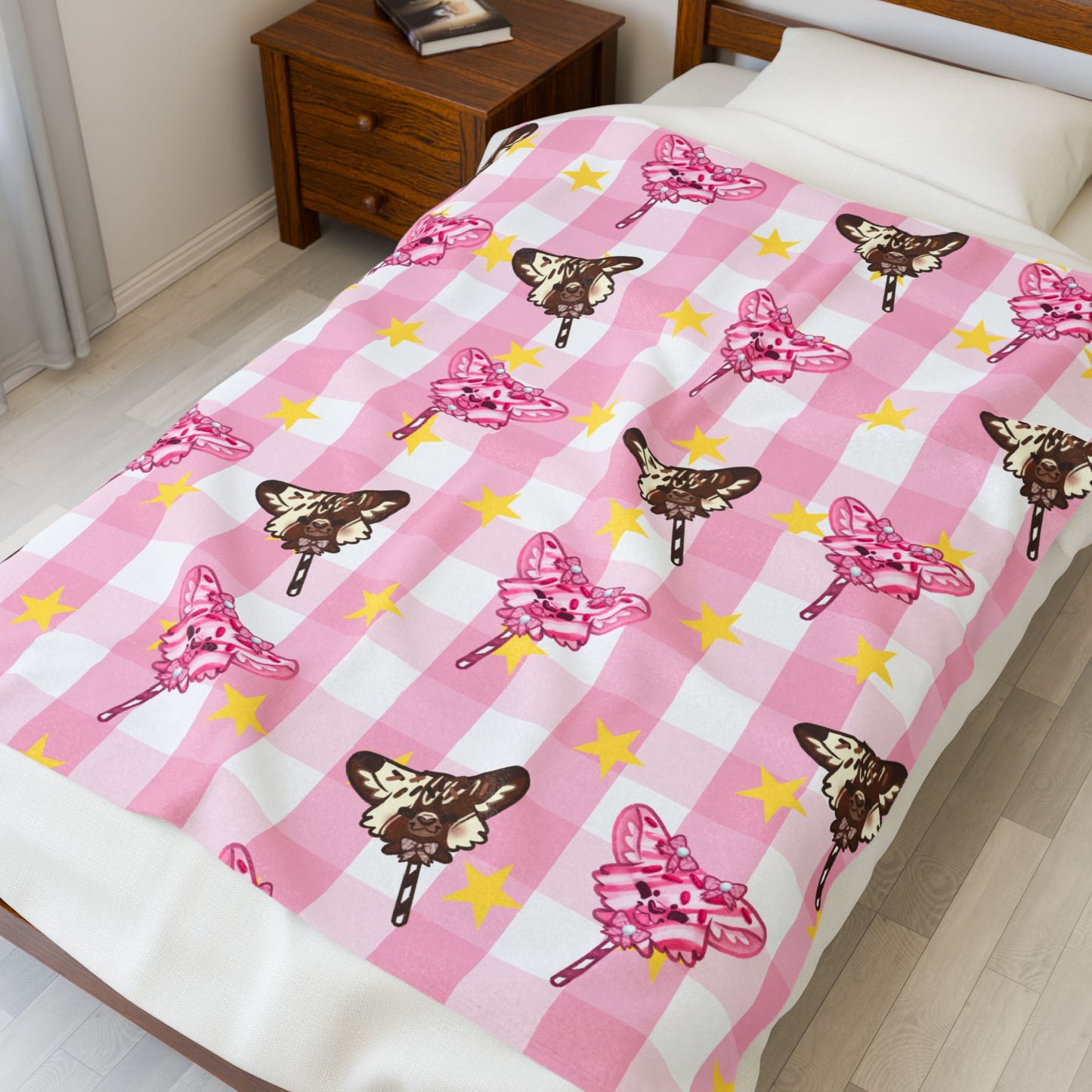 Cake Pup Pink Fuzzy Blanket Pastel Dessert Circus Theme Kawaii Home Decor Clowncore Blankie Lightweight Soft