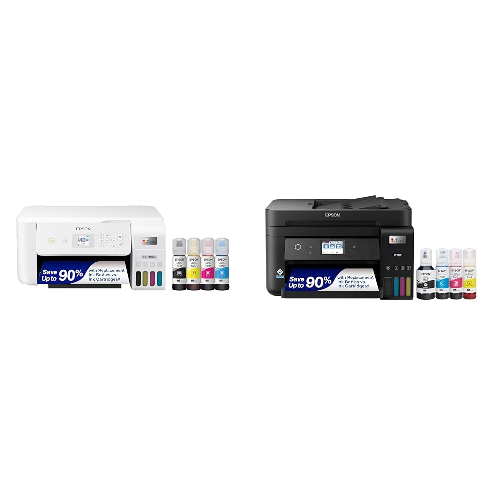 Epson EcoTank ET-2803 Wireless Color All-in-One Cartridge-Free Supertank Printer w/ Scan, Copy, AirPrint