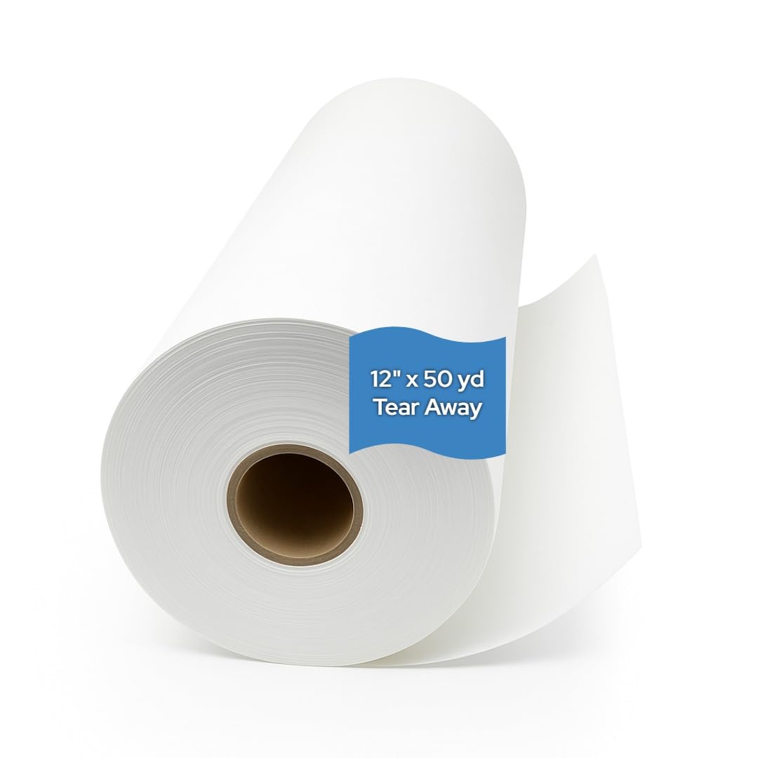 Tear Away Embroidery Stabilizer 1.8 oz Medium Weight 10" x 100 Yd Roll by H.B.I. Products