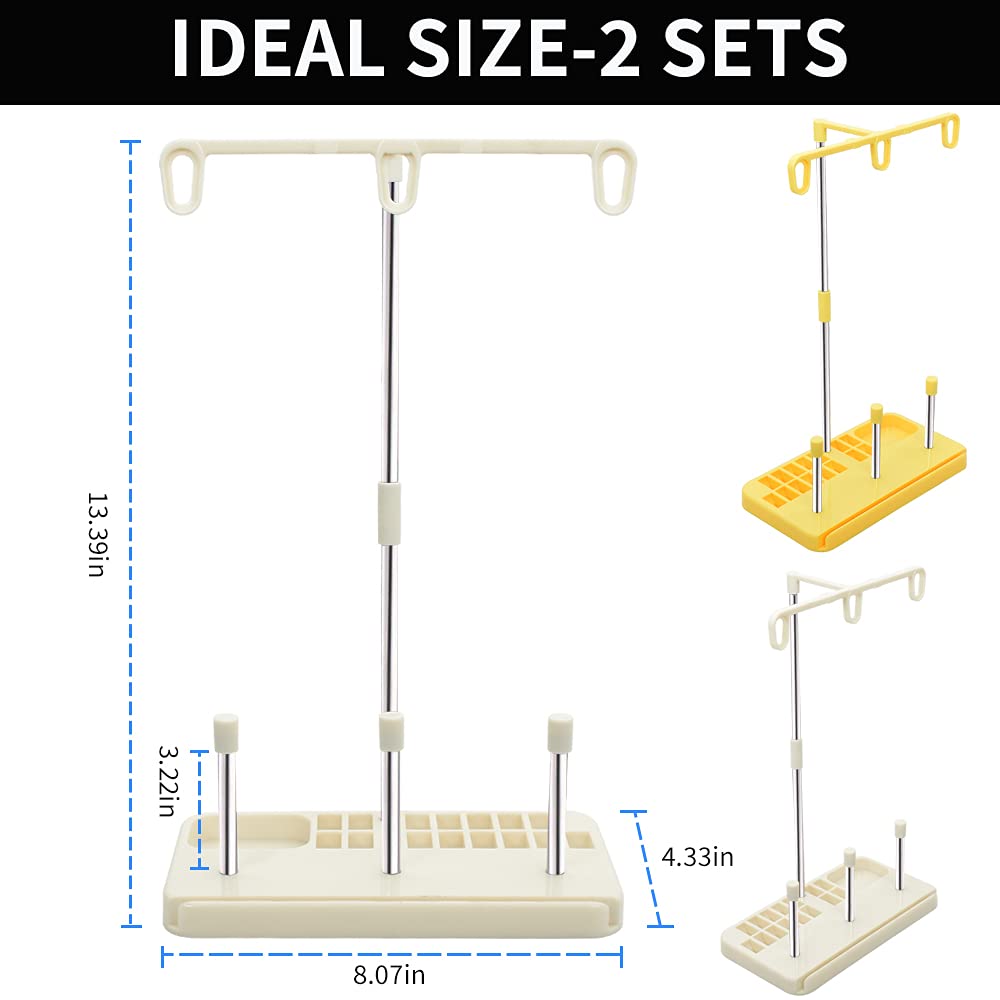 Thread Holders, Embroidery & Sewing Machine 3-Spool Thread Rack, 2-Pack
