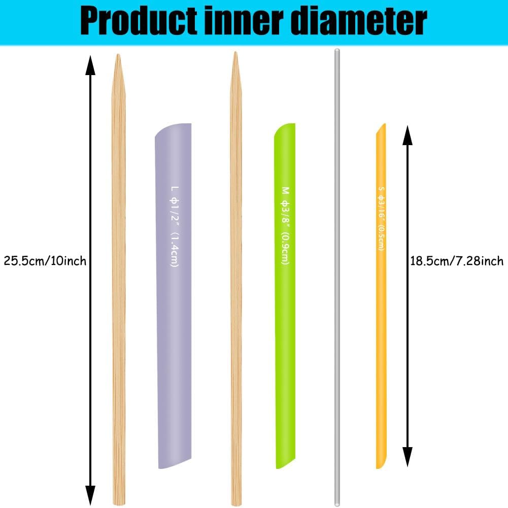 Quick Turn Fabric Set, 3 Count, Assorted Sizes Tube Turners for Sewing DIY Tool