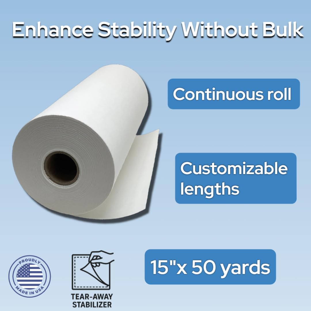 Tear Away Embroidery Stabilizer 1.8 oz Medium Weight 10" x 100 Yd Roll by H.B.I. Products