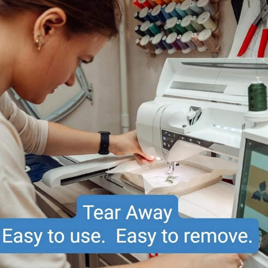 Tear Away Embroidery Stabilizer 1.8 oz Medium Weight 10" x 100 Yd Roll by H.B.I. Products