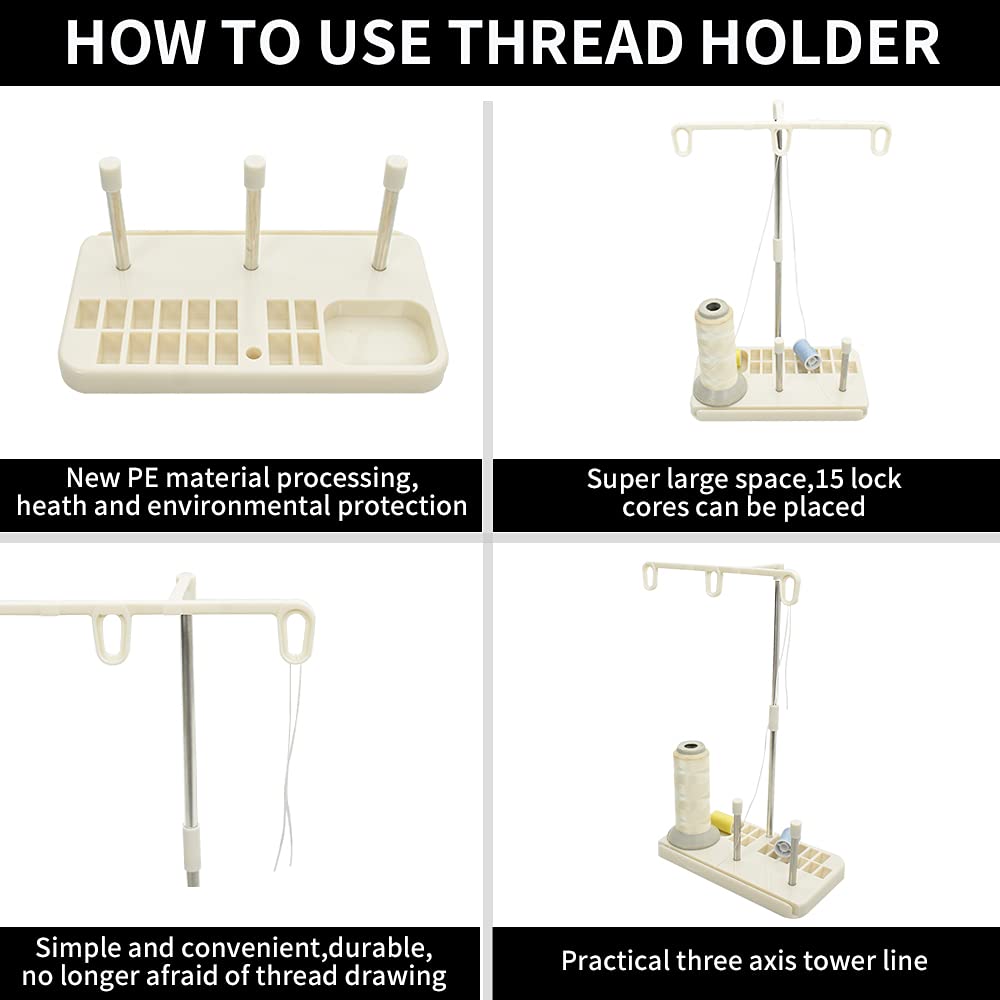 Thread Holders, Embroidery & Sewing Machine 3-Spool Thread Rack, 2-Pack