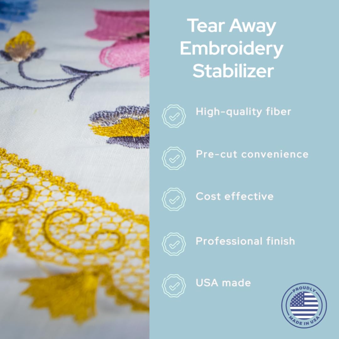 Tear Away Embroidery Stabilizer 1.8 oz Medium Weight 10" x 100 Yd Roll by H.B.I. Products