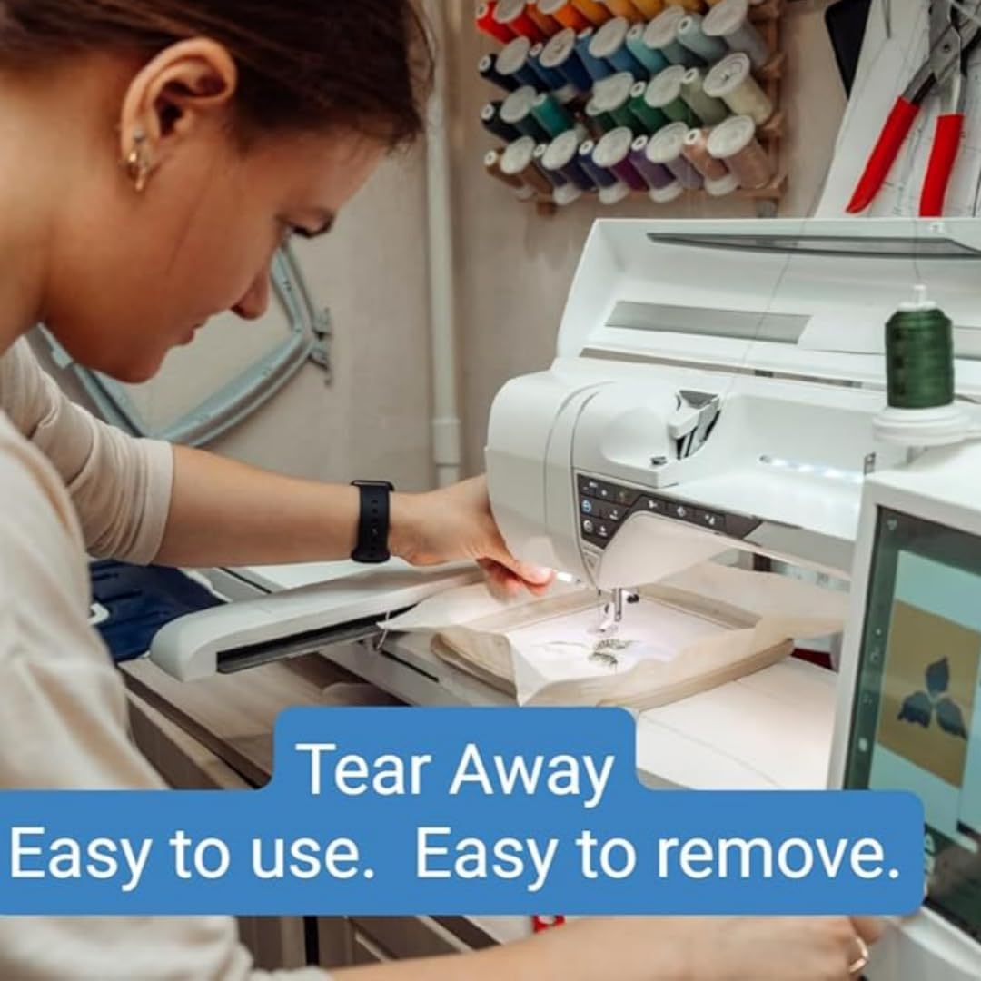 Tear Away Embroidery Stabilizer 1.8 oz Medium Weight 10" x 100 Yd Roll by H.B.I. Products