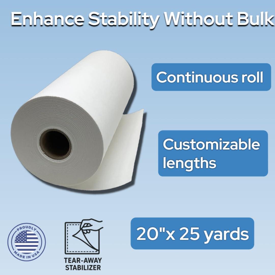 Tear Away Embroidery Stabilizer 1.8 oz Medium Weight 10" x 100 Yd Roll by H.B.I. Products