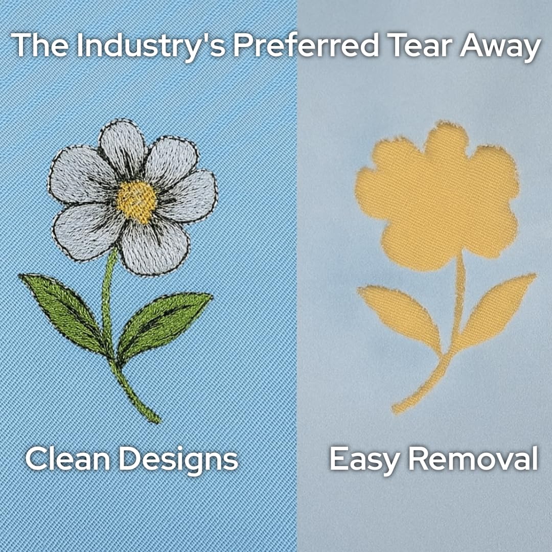 Tear Away Embroidery Stabilizer 1.8 oz Medium Weight 10" x 100 Yd Roll by H.B.I. Products