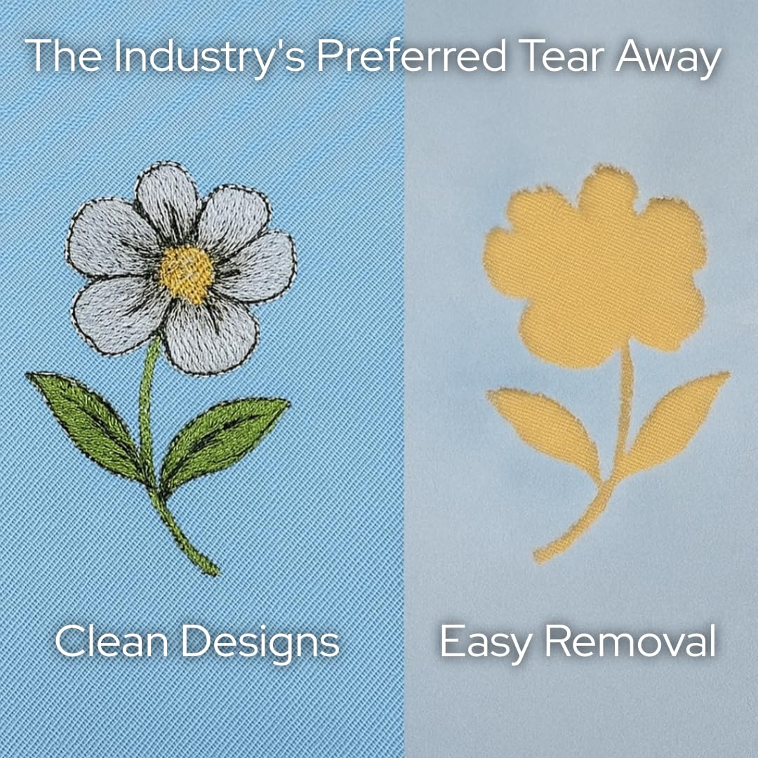 Tear Away Embroidery Stabilizer 1.8 oz Medium Weight 10" x 100 Yd Roll by H.B.I. Products
