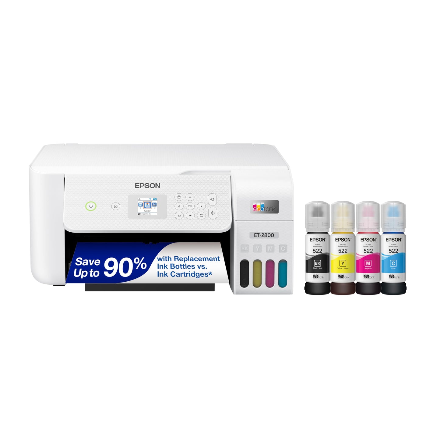 Epson EcoTank ET-2803 Wireless Color All-in-One Cartridge-Free Supertank Printer w/ Scan, Copy, AirPrint