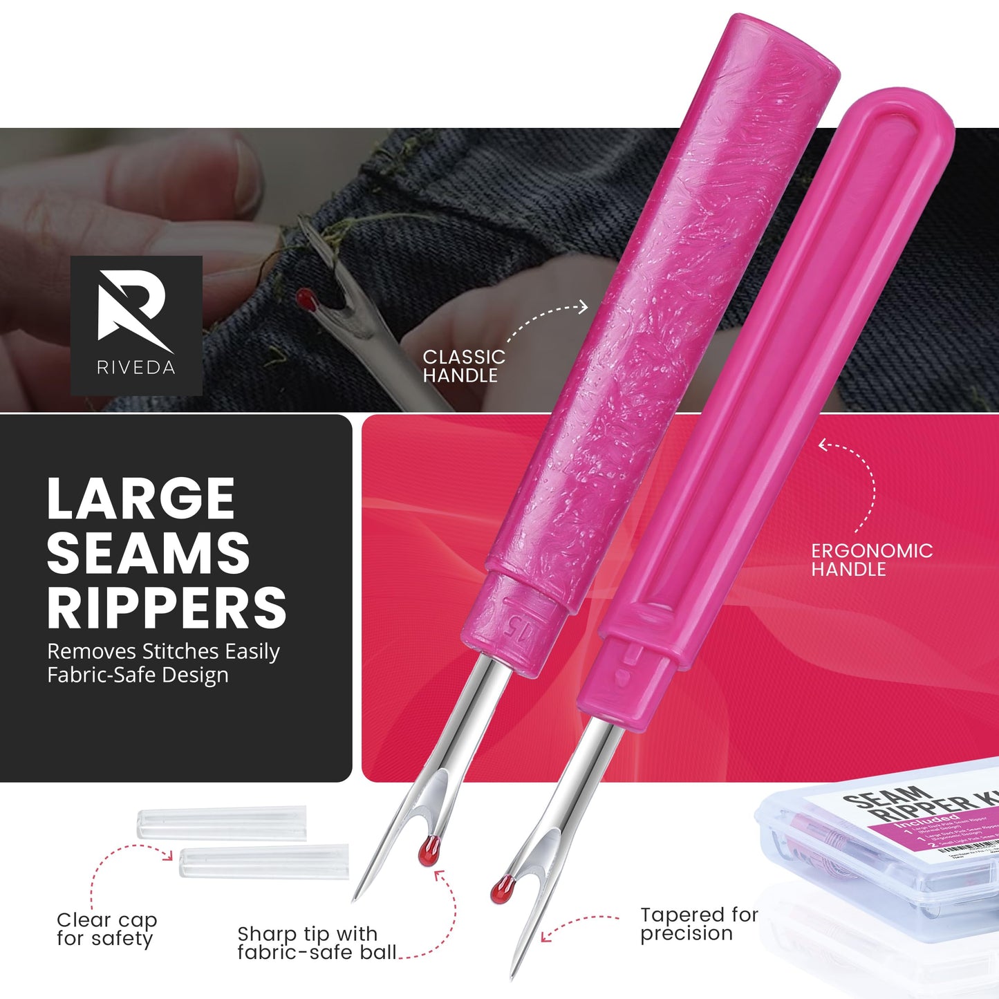 Pink Seam Ripper Kit - 7 Pieces