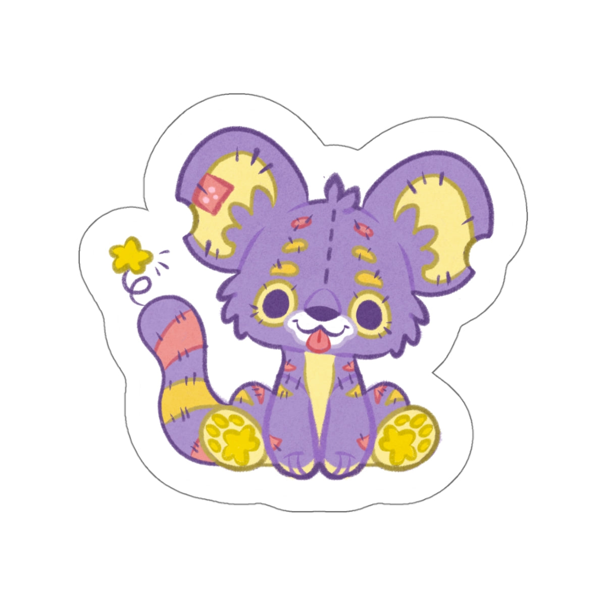 Plushie Kougra Fantasy Tiger Die-Cut Vinyl Sticker 4in