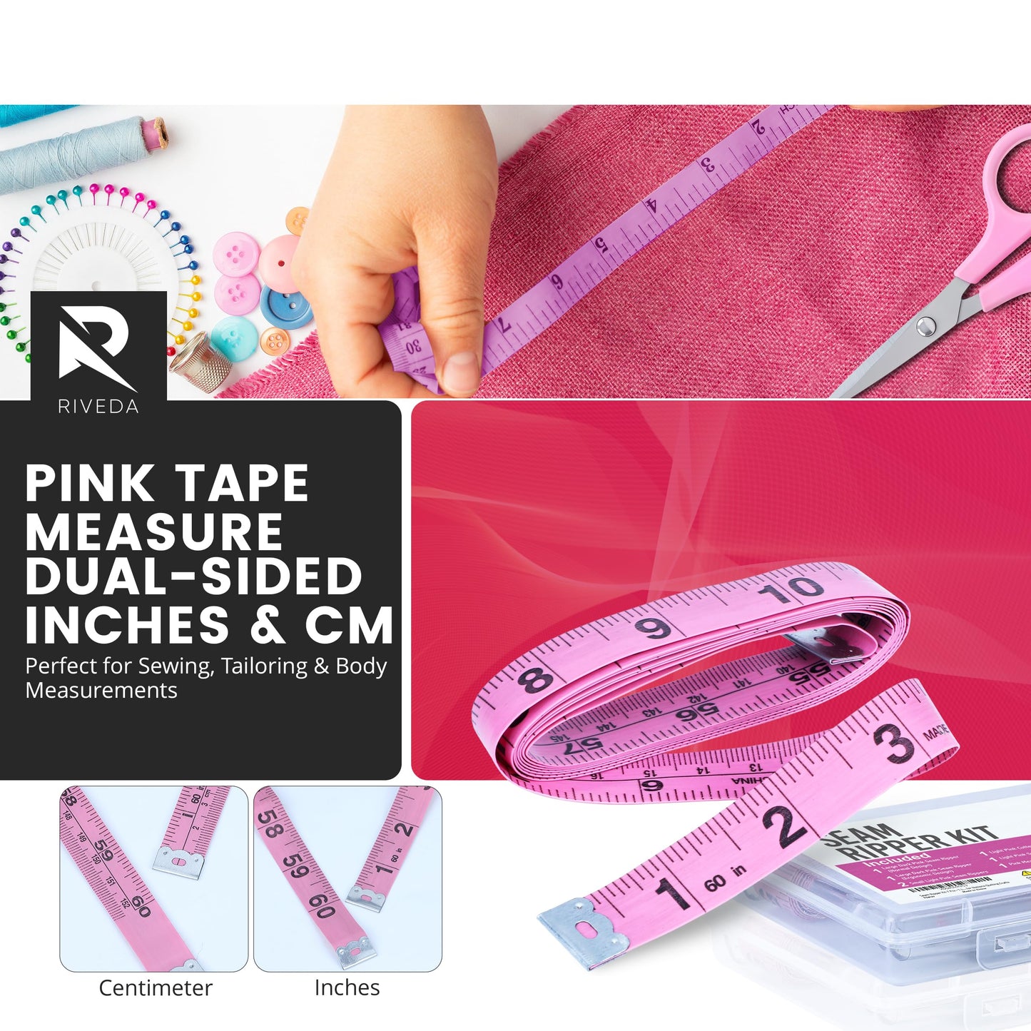 Pink Seam Ripper Kit - 7 Pieces