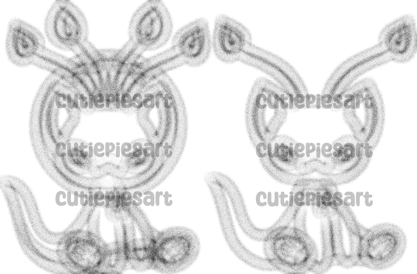 Alien Aisha Art Base P2U - Nostalgic Y2K Virtual Pet Digital Stamp Furry Art Lineart