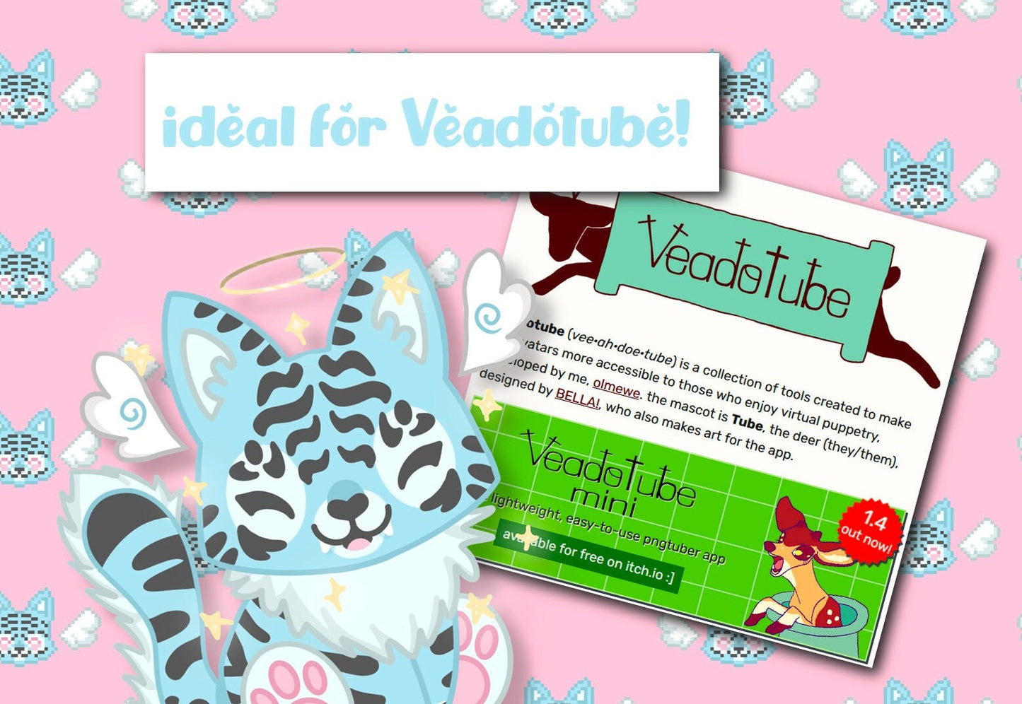 Baphomet PNGTuber Veadotube Kawaii Chibi Emotes For Streaming or Videos