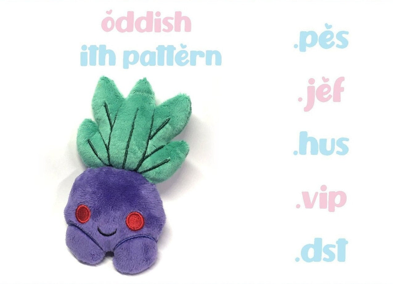 Odd Radish Kawaii ITH Embroidery Pattern Tiny Plush Cute Fluffy Pastel