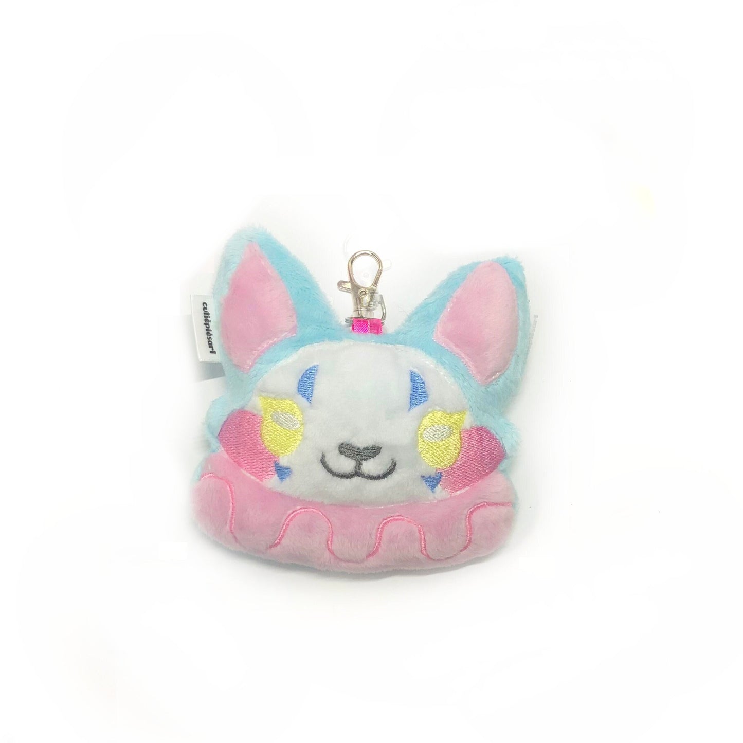 Clown Cutie Cat Plush Keychain Cute Fluffy Pastel Circus Clowncore Carnival Pastel Goth Kawaii MADE TO ORDER