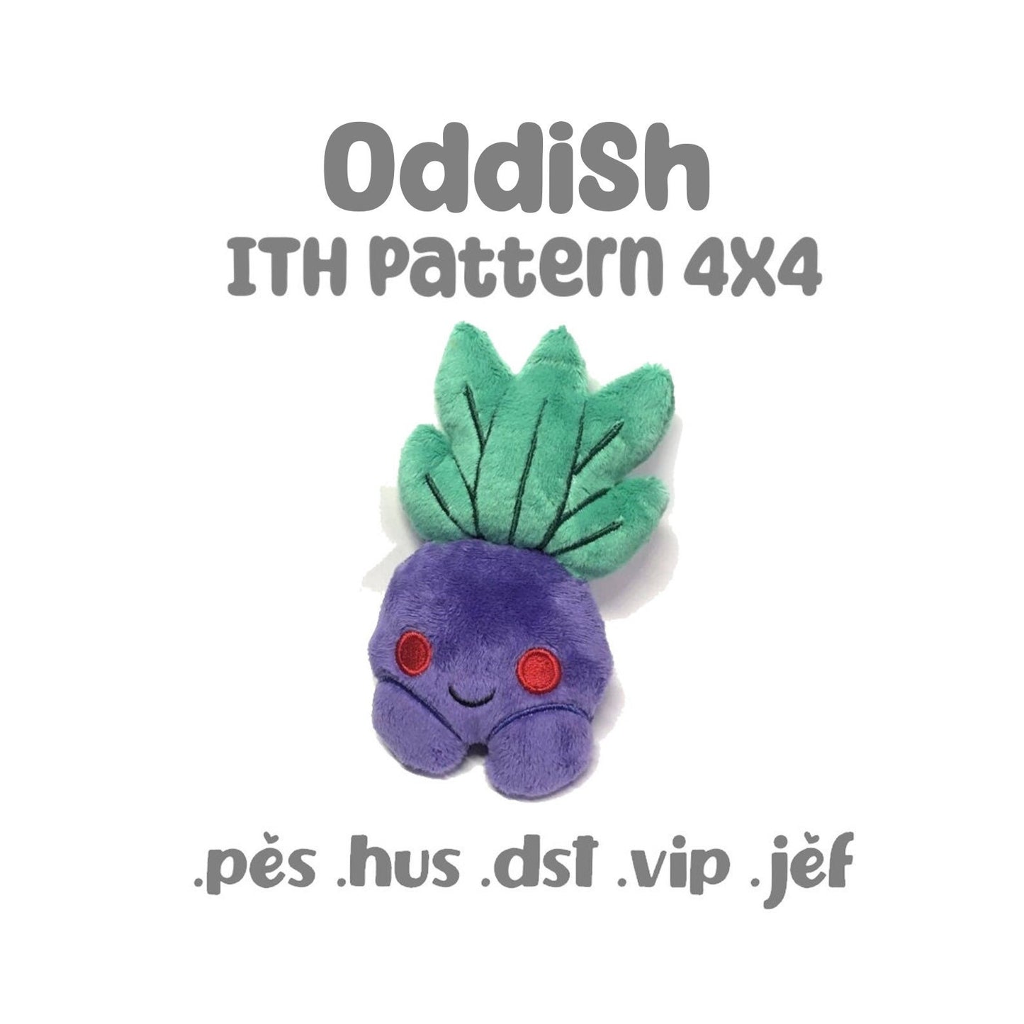 Odd Radish Kawaii ITH Embroidery Pattern Tiny Plush Cute Fluffy Pastel