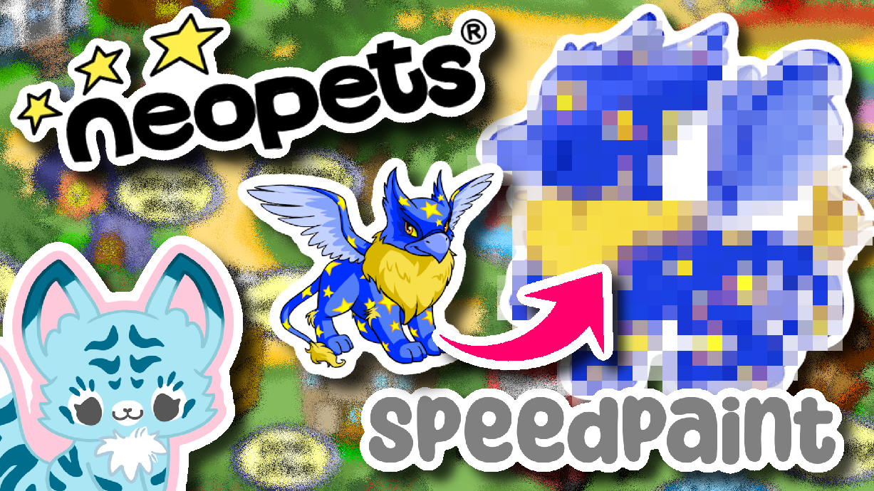 How cute is this... I drew a Starry Eyrie - Neopets Timelapse Speedpaint