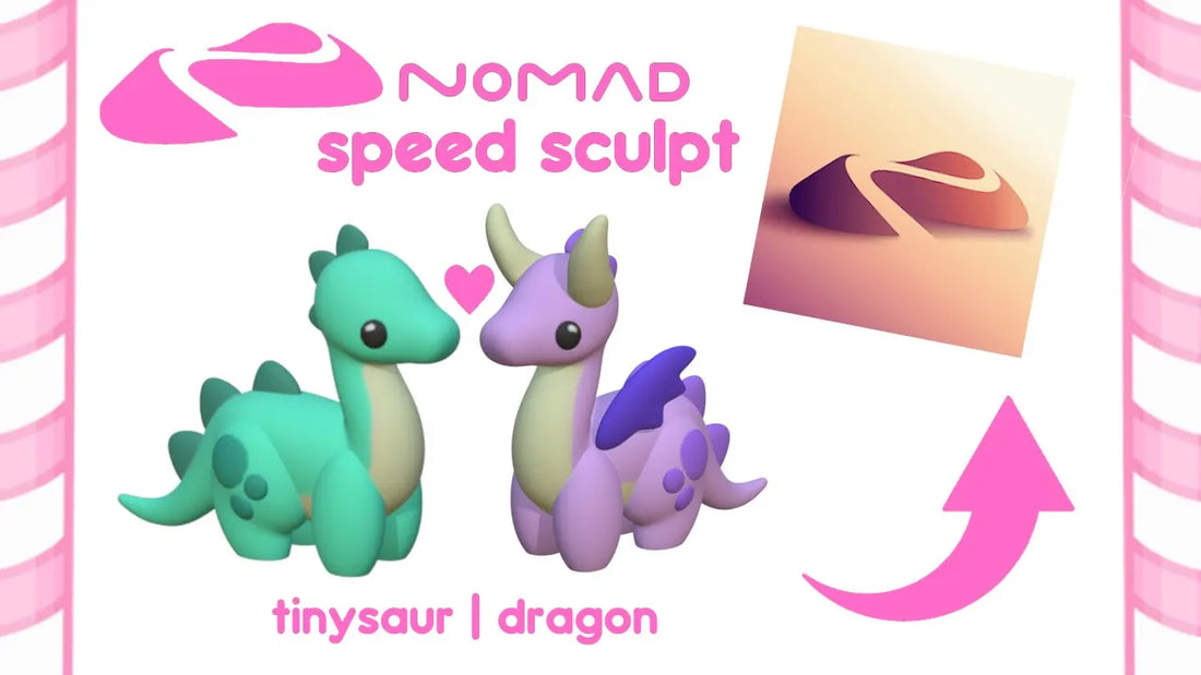 Nomad Speed Sculpt | Tinysaur & Dragon | iPad 3D Modeling | Kawaii Art | Fantasy Dragon Dino