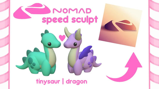 Nomad Speed Sculpt | Tinysaur & Dragon | iPad 3D Modeling | Kawaii Art | Fantasy Dragon Dino