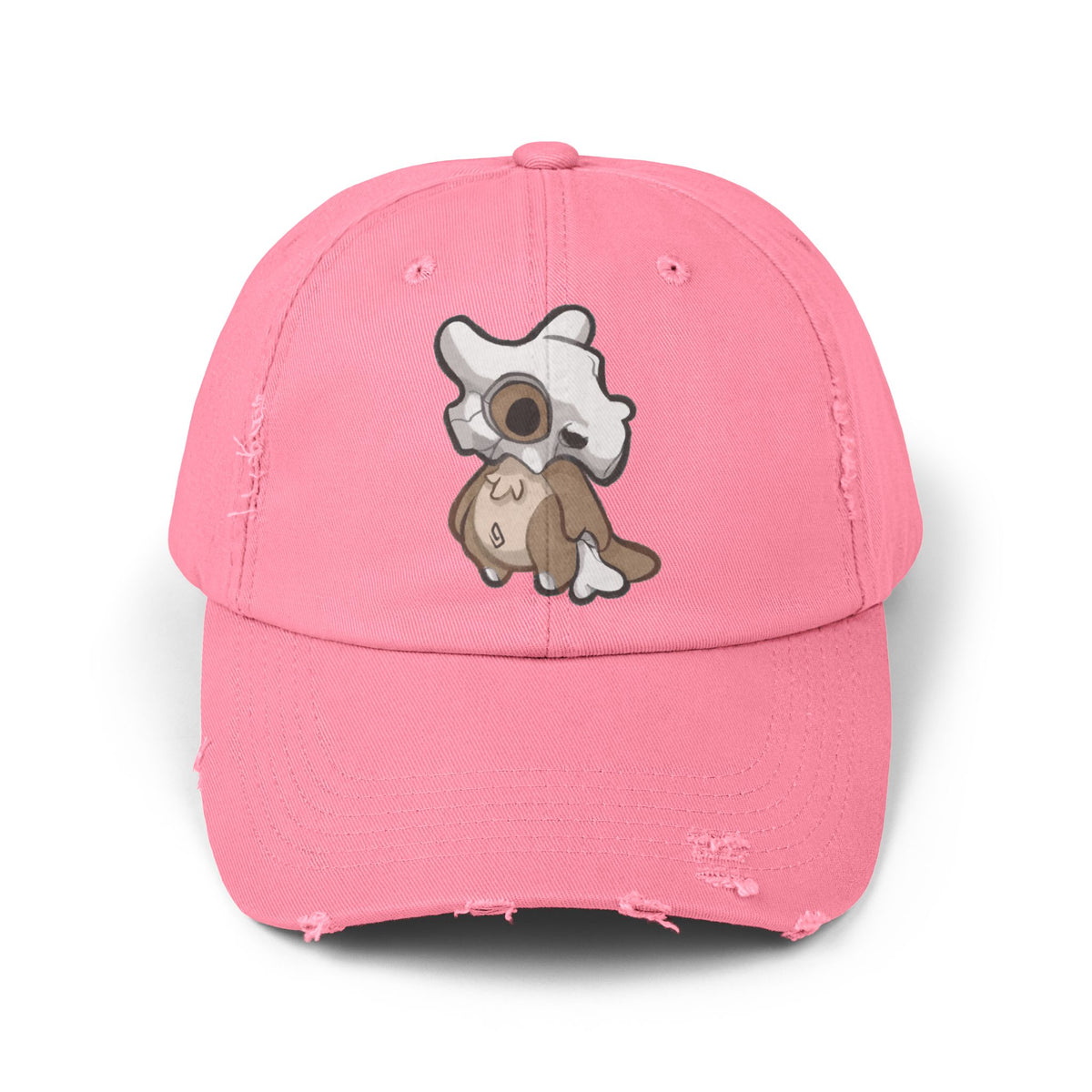 Cubone Monster Skull Fanart Cap | Distressed Baseball Hat