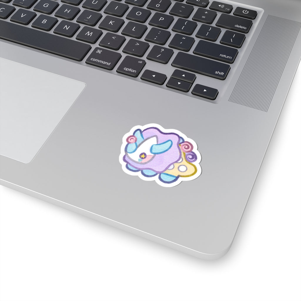 Funceratops Clown Triceratops Circus Kawaii Cutie Die-Cut Vinyl Sticker 4in