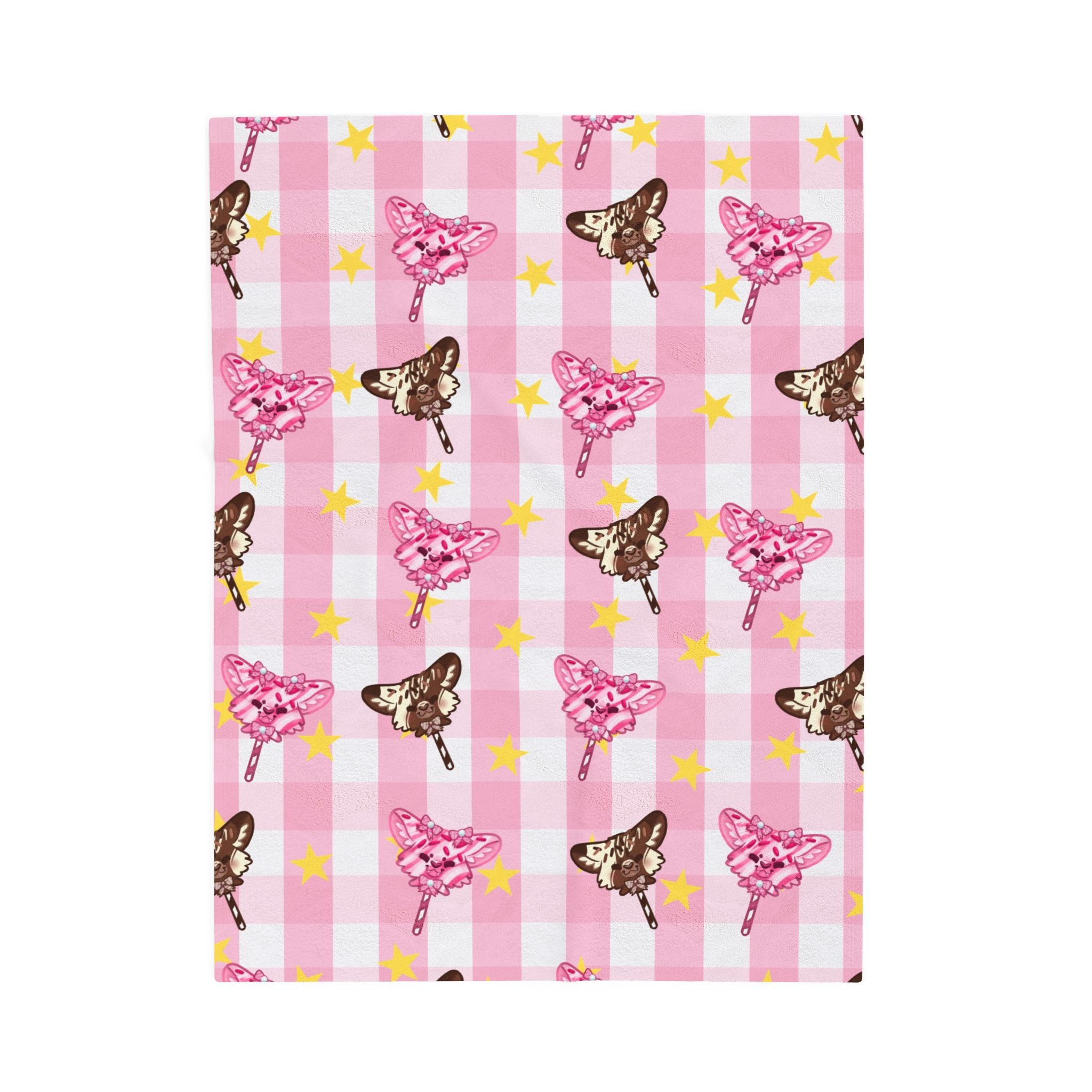 Cake Pup Pink Fuzzy Blanket Pastel Dessert Circus Theme Kawaii Home Decor Clowncore Blankie Lightweight Soft