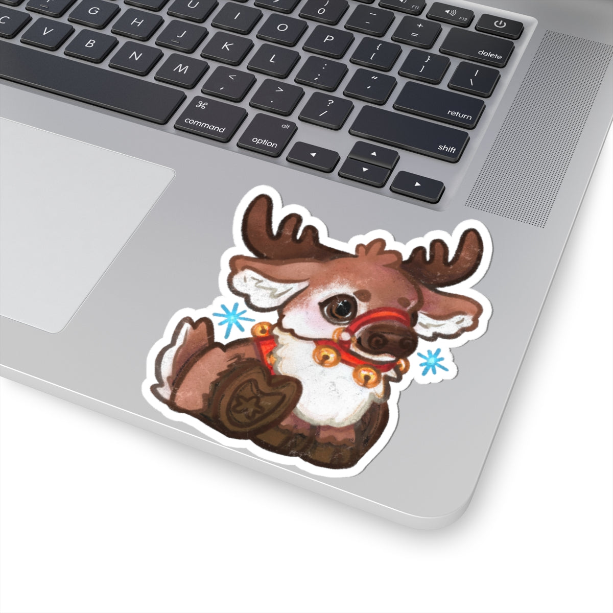 Jingle Bells Reindeer Kawaii Christmas Cutie Holiday Die-Cut Vinyl Sticker 4in