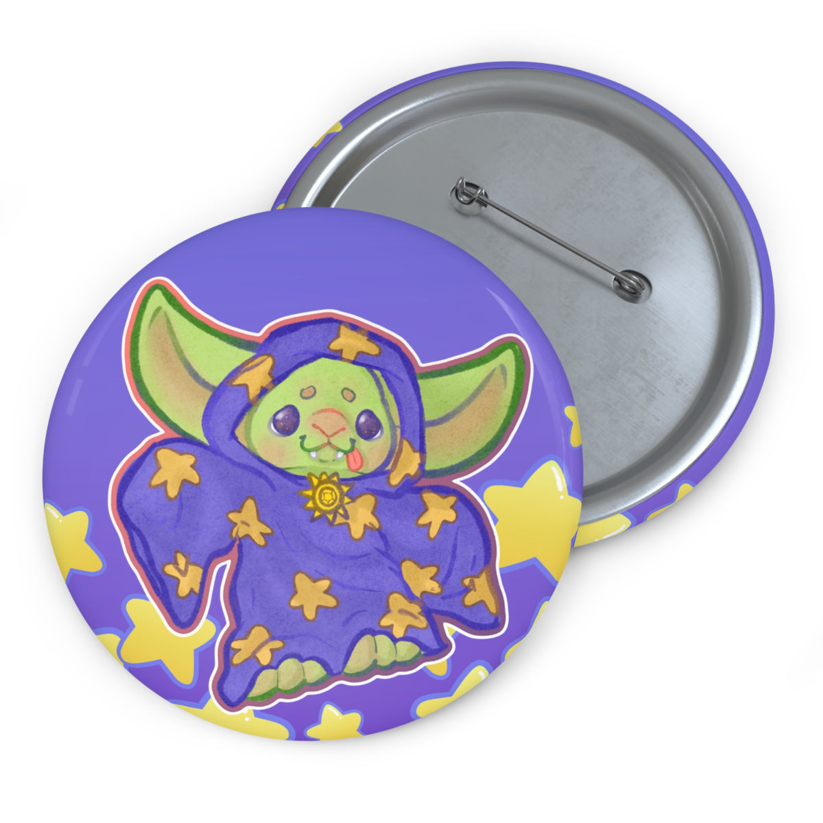 Kinder Goblin Kawaii Fantasy Wizard DnD Magic | Cute Pastel Animal Badge, Pin, Pinback