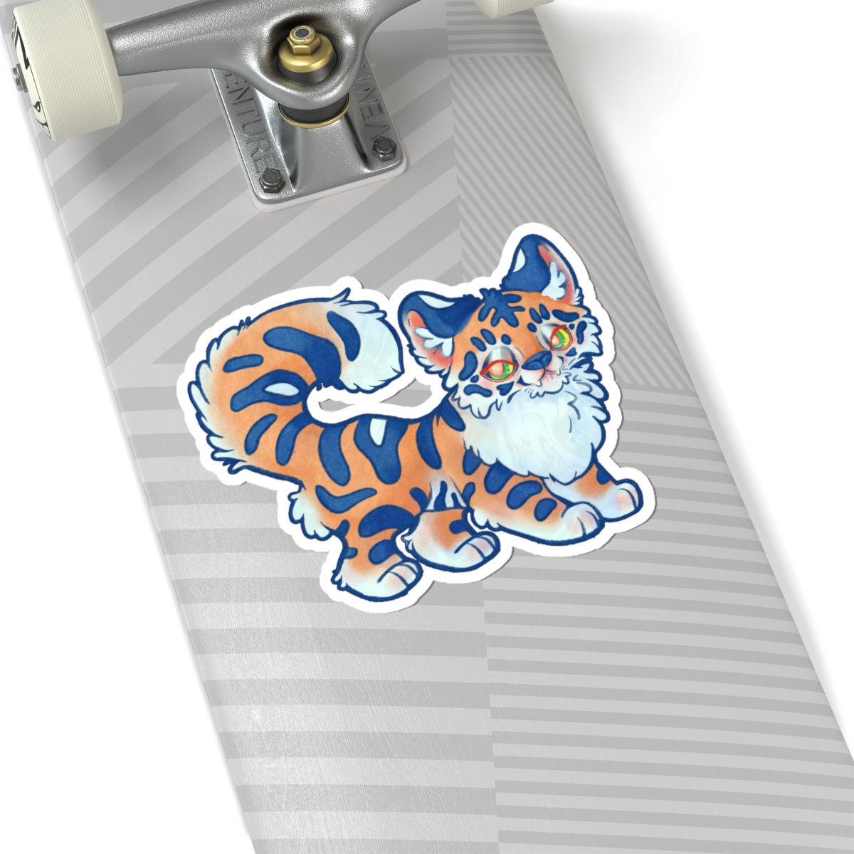Tiger Kawaii Fantasy Die-Cut Vinyl Sticker 4in Wildlife Cute Fluffy Feline