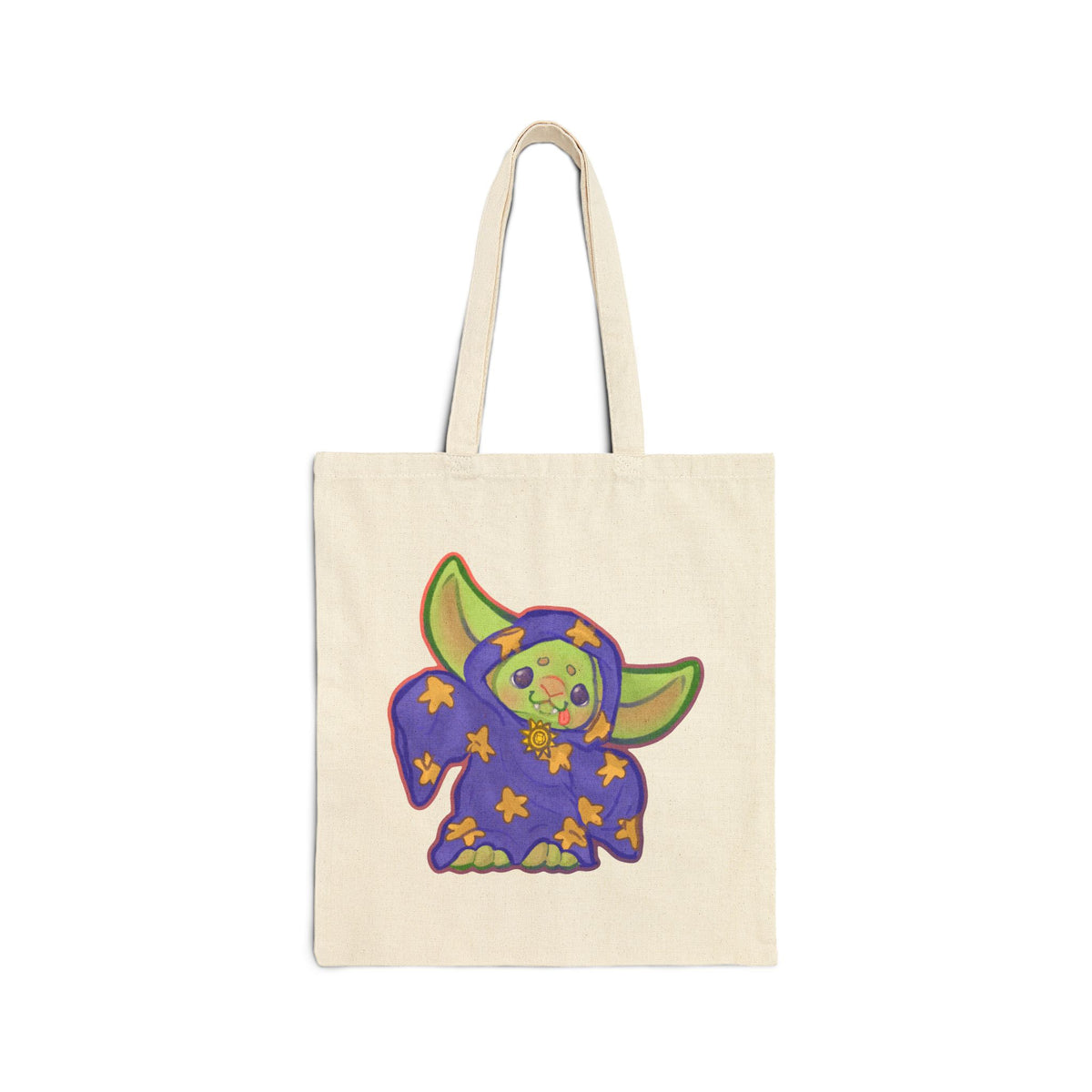 Kinder Goblin Kawaii Fantasy DnD Wizard Cotton Canvas Tote Bag