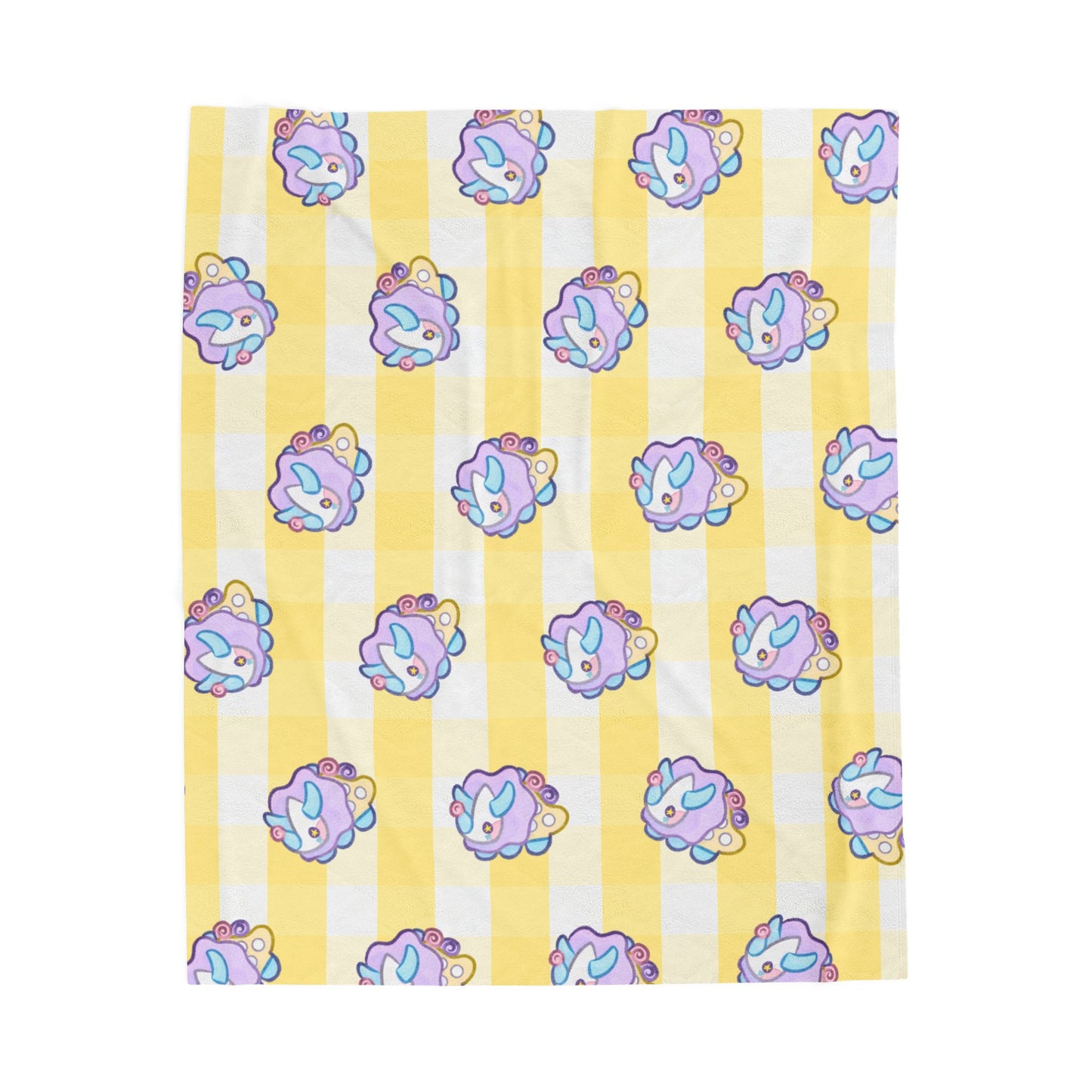 Funceratops Fuzzy Blanket Pastel Circus Theme Kawaii Home Decor Clowncore Blankie Triceratops Dinosaur