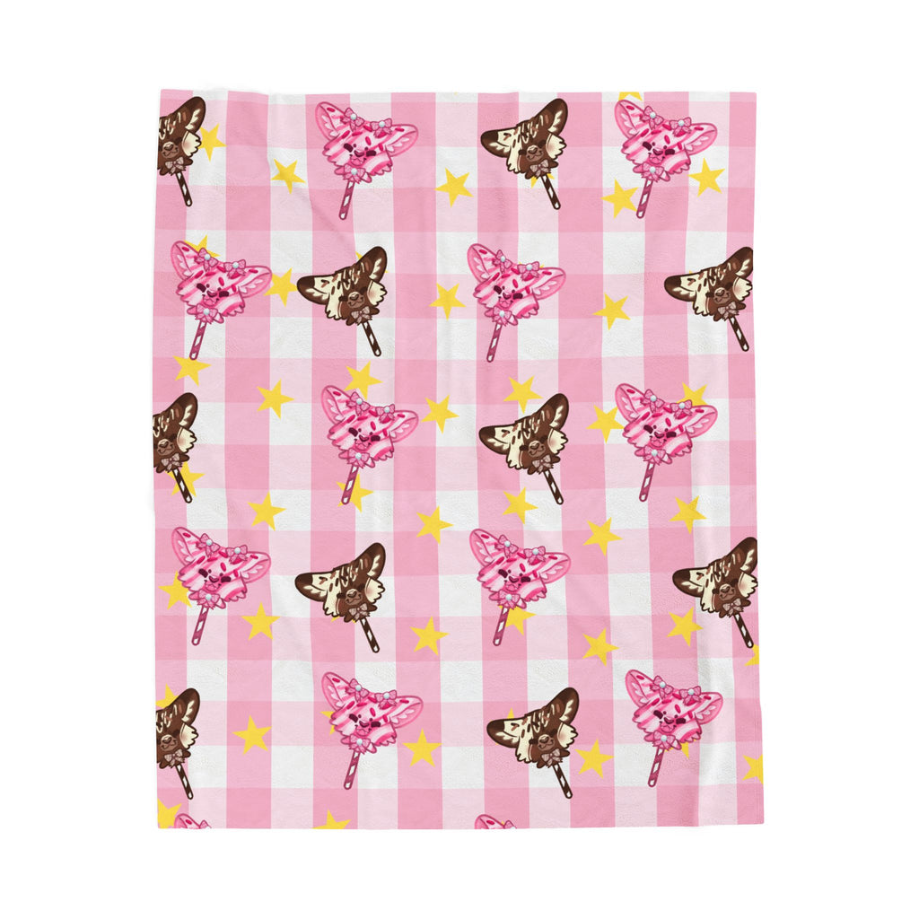 Cake Pup Pink Fuzzy Blanket Pastel Dessert Circus Theme Kawaii Home Decor Clowncore Blankie Lightweight Soft