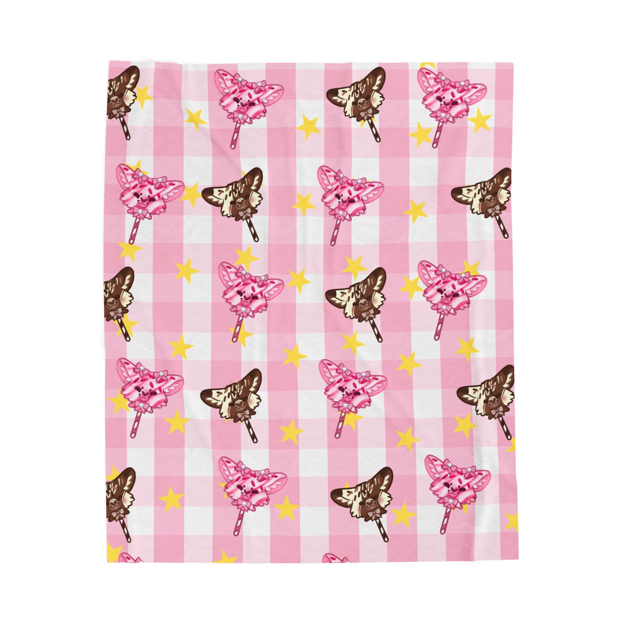 Cake Pup Pink Fuzzy Blanket Pastel Dessert Circus Theme Kawaii Home Decor Clowncore Blankie Lightweight Soft