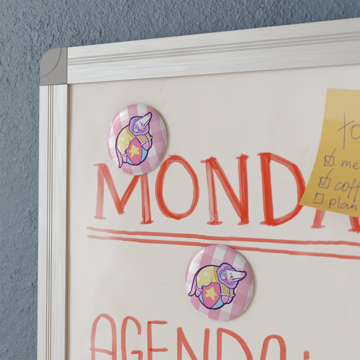 Overstimulated Possum Button Magnet Locker Decor Whiteboard Accessory 2.25"