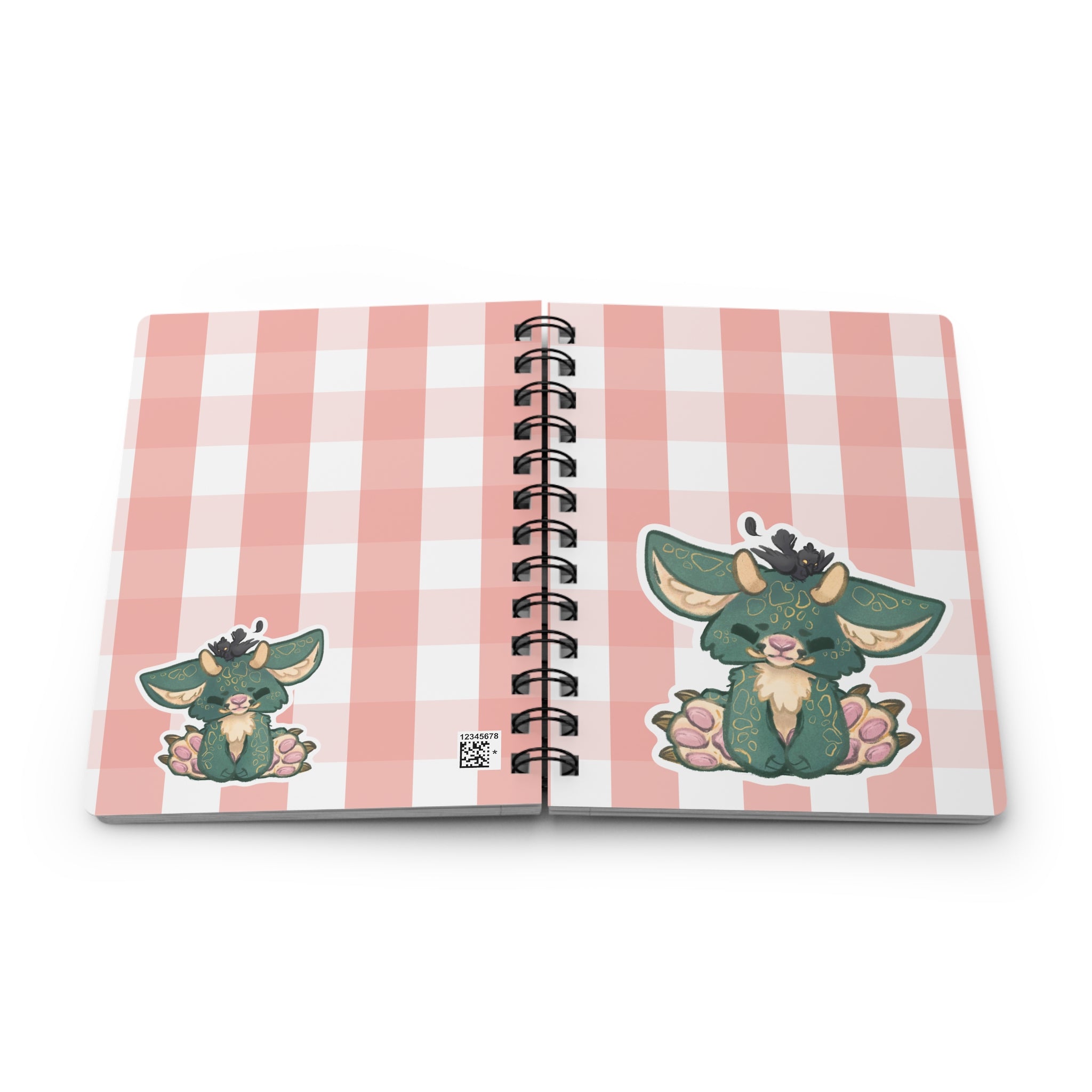 Woodland Goblin Fantasy Spiral Bound Journal | Cute Magical Monster Notebook Toe Beans Paw Pad