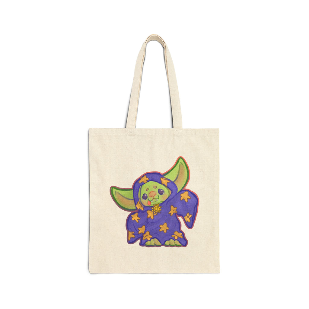 Kinder Goblin Kawaii Fantasy DnD Wizard Cotton Canvas Tote Bag