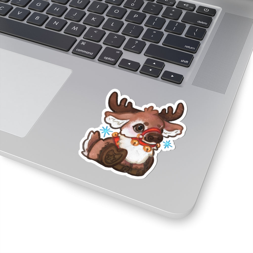 Jingle Bells Reindeer Kawaii Christmas Cutie Holiday Die-Cut Vinyl Sticker 4in