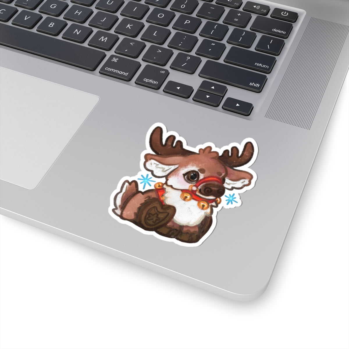 Jingle Bells Reindeer Kawaii Christmas Cutie Holiday Die-Cut Vinyl Sticker 4in