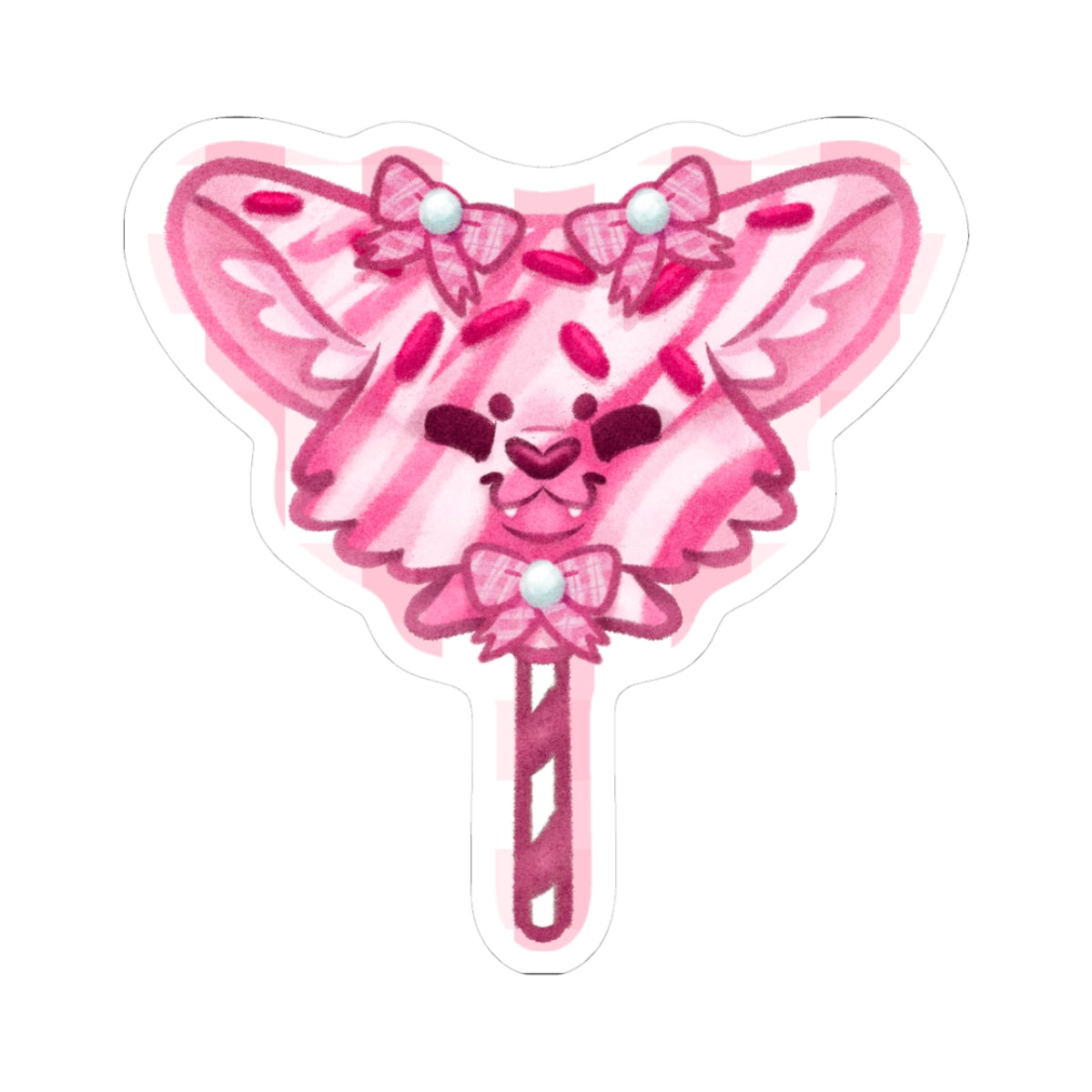 Cake Pup Raspberry Dessert Kawaii Cutie Die-Cut Vinyl Sticker 4in