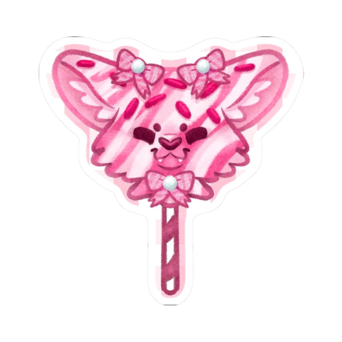 Cake Pup Raspberry Dessert Kawaii Cutie Die-Cut Vinyl Sticker 4in