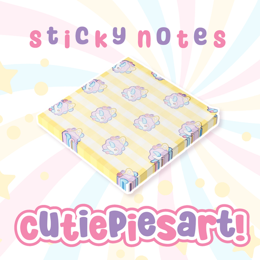 Funceratops Note Pads | Pastel Circus Theme, Kawaii Stationery, Clowncore Office Supplies, Funceratops Sticky Notes