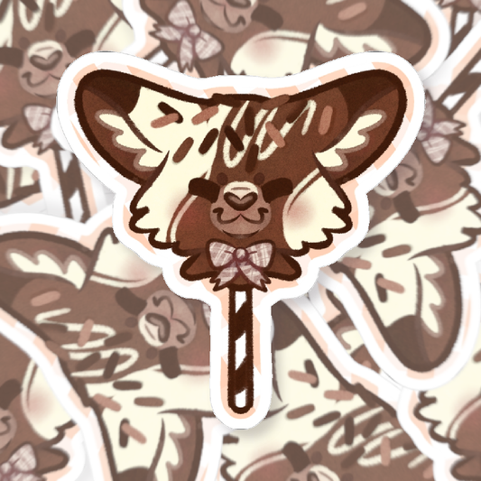 Cake Pup Chocolate Dessert Kawaii Cutie Die-Cut Vinyl Sticker 4in