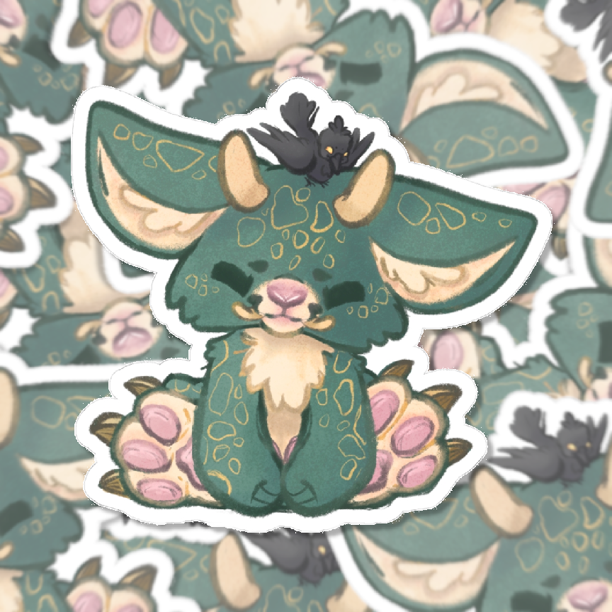 Goblin Woodland Creatures Kawaii Cutie Toe Beans Die-Cut Vinyl Sticker 4in