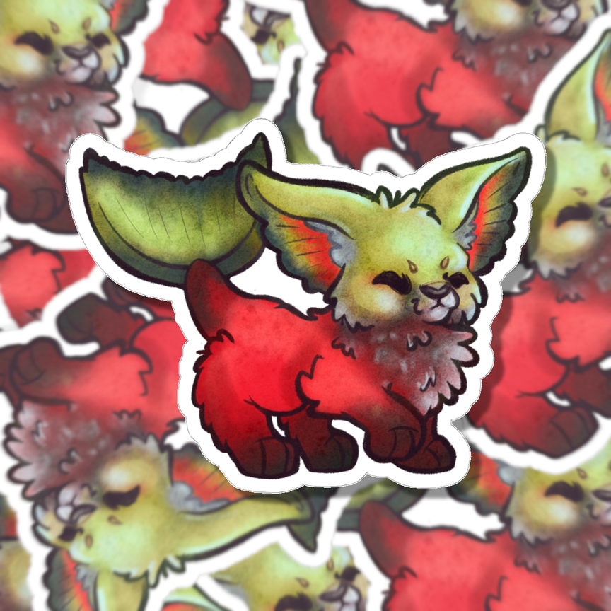 Sockeye Salmon Catfish Kawaii Cutie Beans Die-Cut Vinyl Sticker 4in